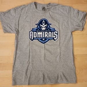 Milwaukee Admirals Gray T-Shirt Size L Hockey AHL